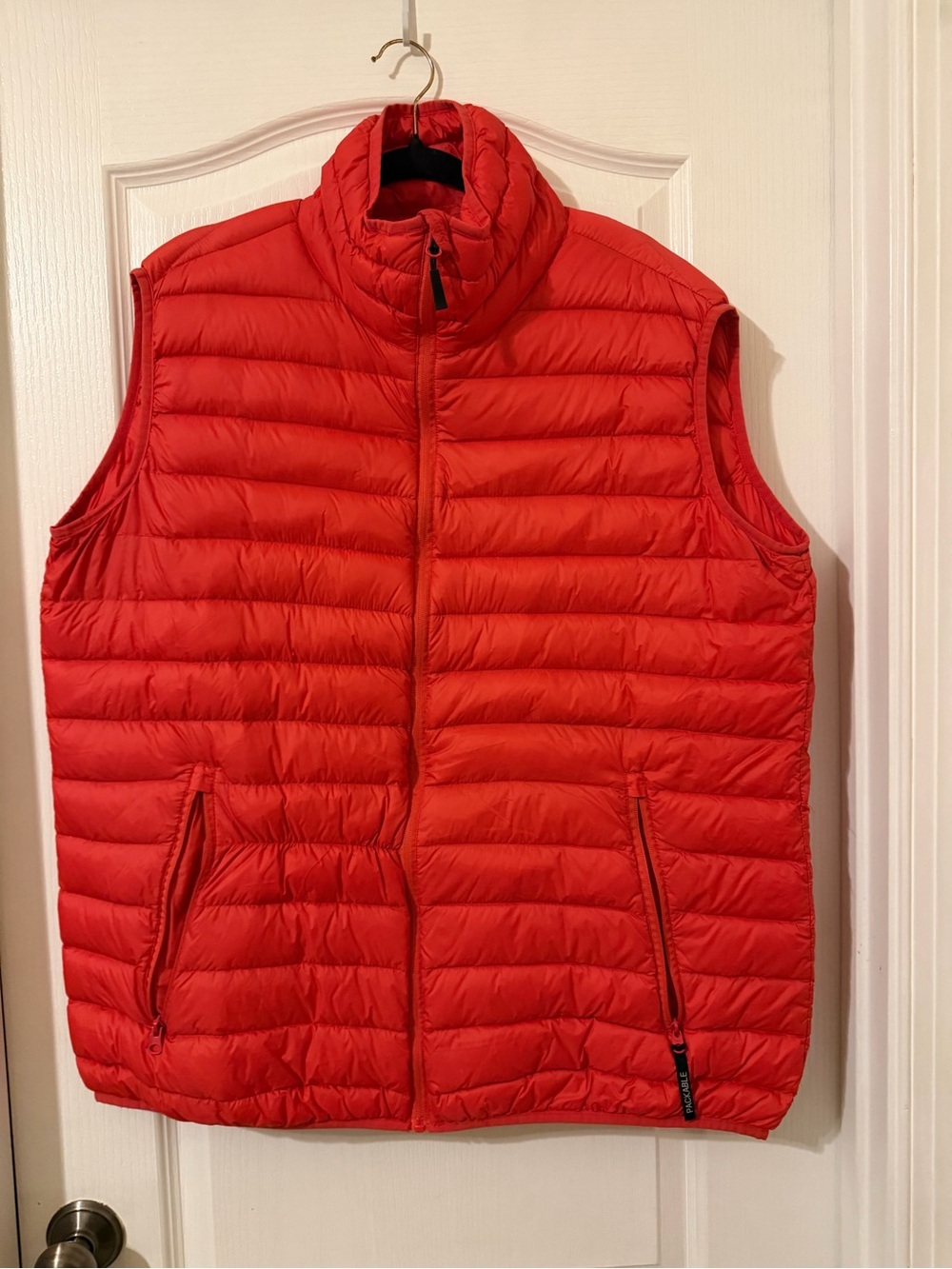 Women's Lightweight Quilted Red Vest — Sleeveless Zip Front